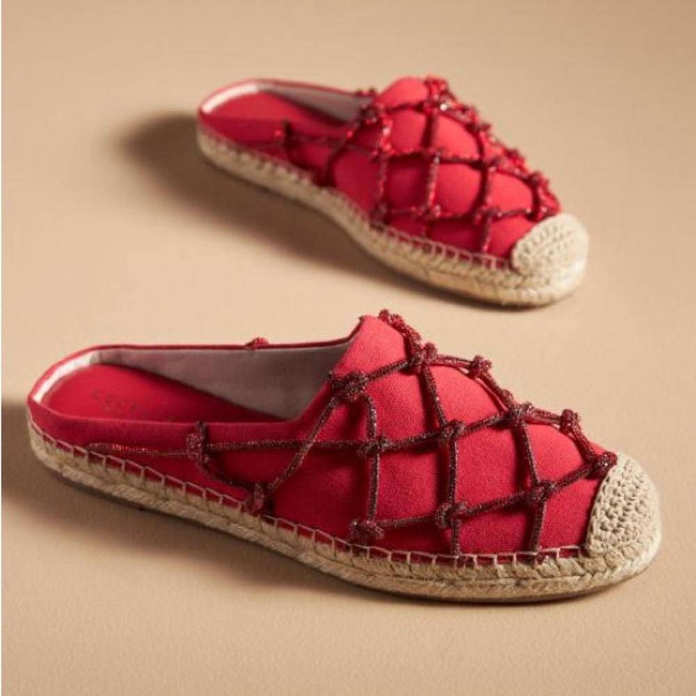 Anthropologie Cecelia NY Poland Flats Red Leather 6